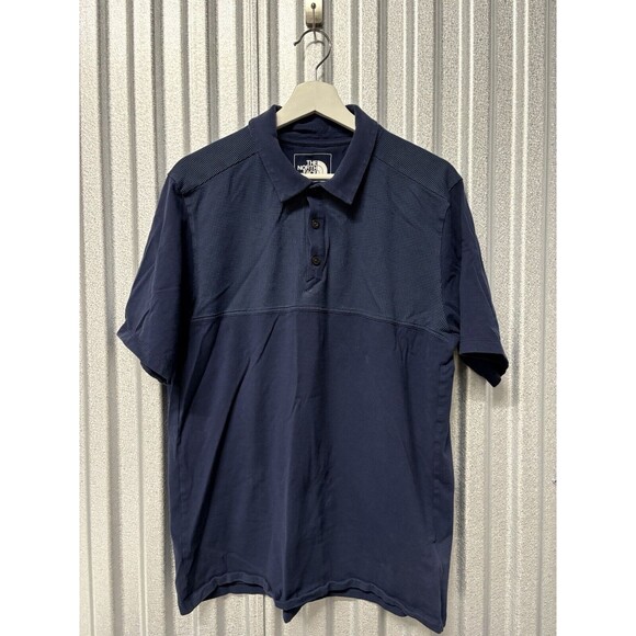 Mens The North Face Polo Navy Blue Large Short Sleeve Cotton Elastane Blend - Picture 1 of 7